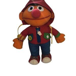 Vintage 1980s Ernie Plush Sesame Street Learning Toy With Hoodie & Interactive F